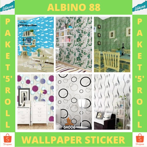 Termurah Paket 5 Roll Wallpaper Stiker Dinding / Wallpaper Sticker Dinding Motif Batik _ Wallpaper Sticker Dinding Dekorasi _ Wallpaper Sticker Dinding Hight Quality Premium Best Seller Penjualan Terbanyak