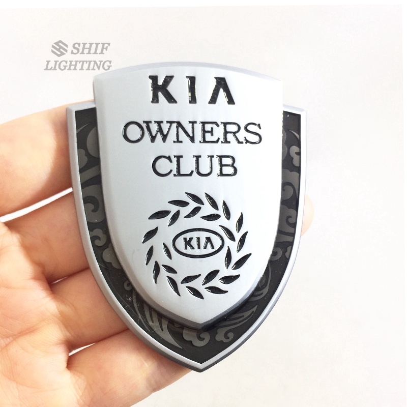 1Pc Stiker Emblem Logo KIA OWNERS CLUB Bahan Metal Untuk Dekorasi Mobil