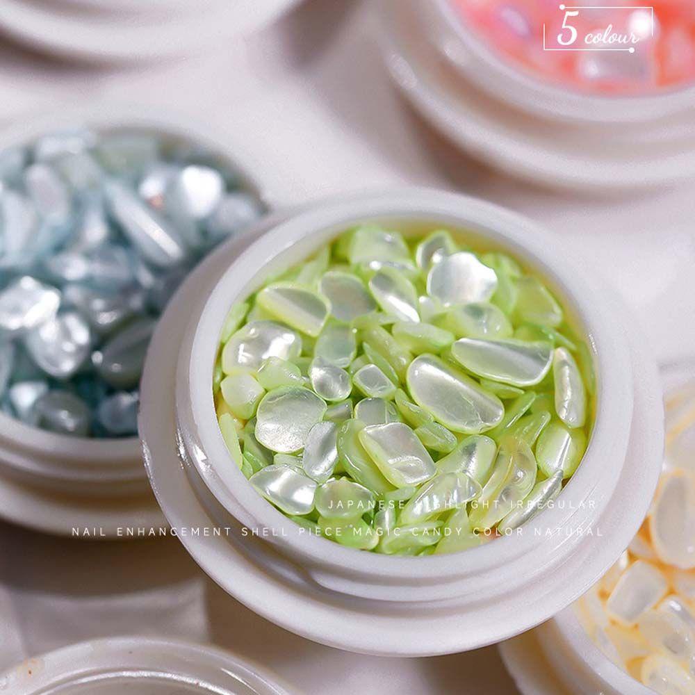 AUGUSTINA Agustin 3D Dekorasi Nail Art Tidak Teratur Shiny Pearl Shell slice Manicure Aksesoris Nail Sequin Alami Sea Shell Nail Art Rhinestones
