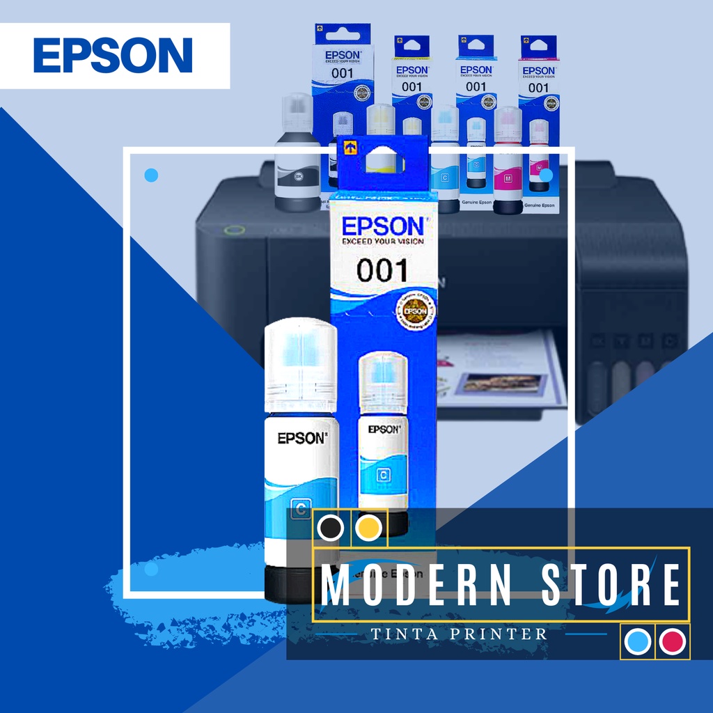 TINTA PRINTER EPSON 001 CYAN SERIES L4150 L4160 L6160 L6170 L6190