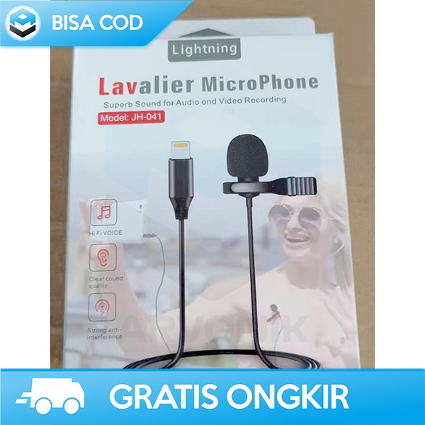 MICROPHONE CLIP ON HP TAFFSTUDIO PLUG LAVALIER LIGHTNING 1.5 M JH-041