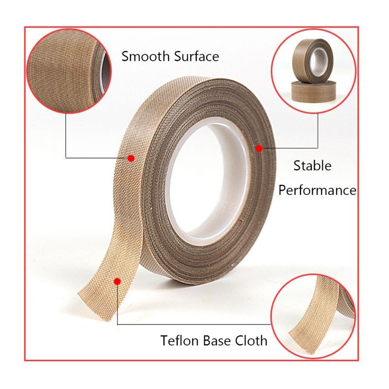 Lakban Teflon Tahan Panas 10m/Api Teflon Heat Tape Pita Teflon Ptfe Anti Lengket Tidak Beracun