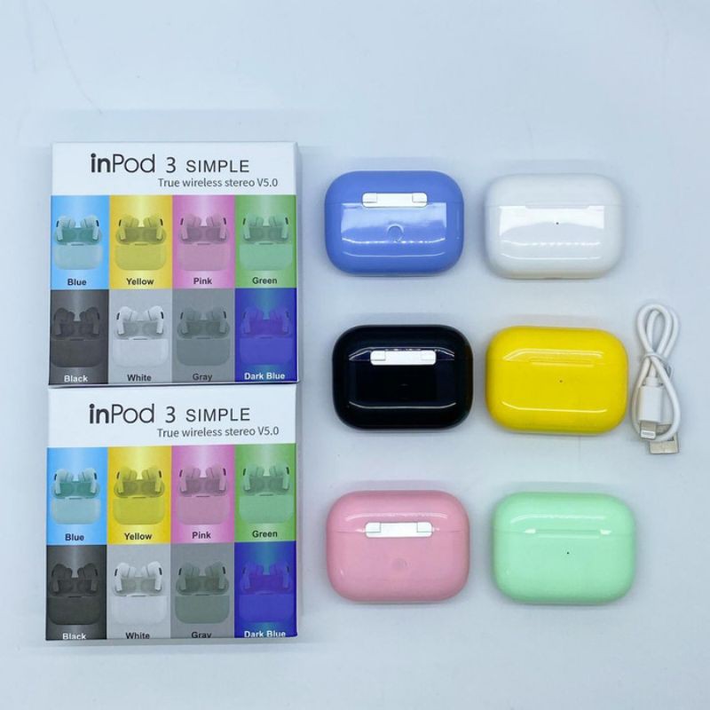 Headset Bluetooth Macaron InPod 3 Simple True Wireless