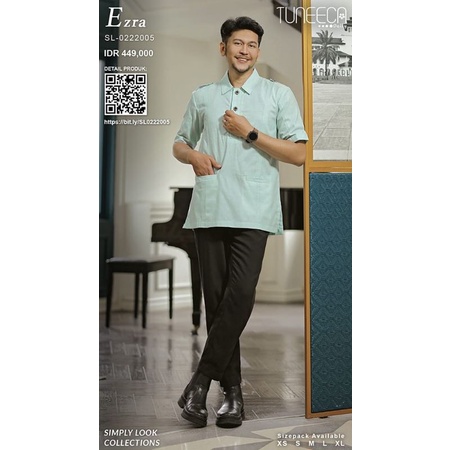 Simply Look SL-0222005 Baju Koko Muslim Pria Dewasa Tartan Parade Tunik Short Dress By Tuneeca Disko