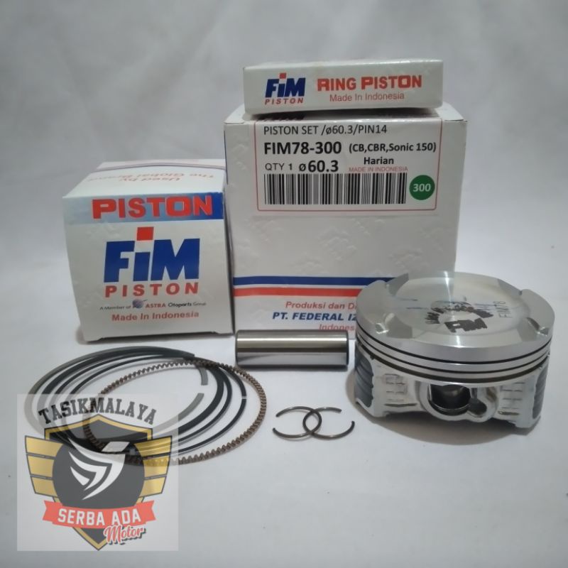 PISTON KIT SEHER KIT FIM 78 CBR150 NEW, SONIC 150 PEN 14 HARIAN