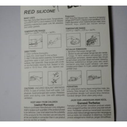 

Dapatkan Dextone Red Silicone Red / Lem Silikon Merah 70 Gram Segera Dapatkan