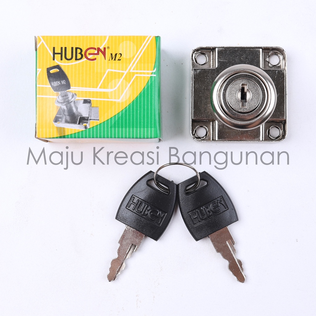 Kunci Laci Huben M2 HM 181-22 Lemari HM181 Panjang 2Cm Drawer Lock 22Mm 2 Buah Anak Kunci