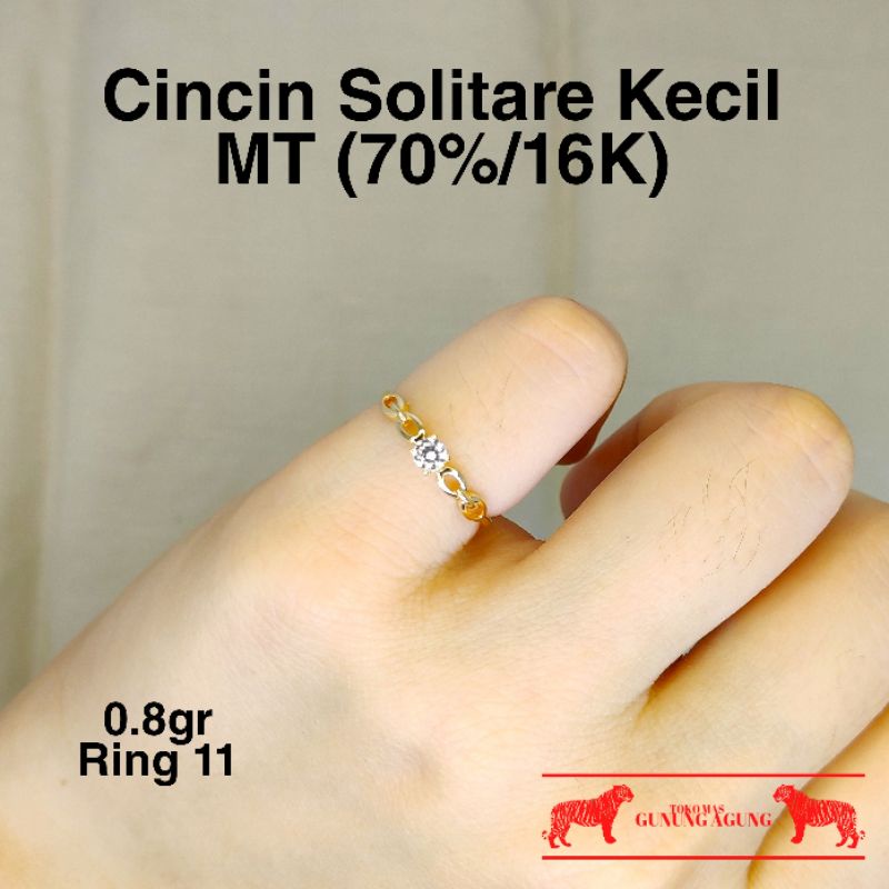 New Collection Cincin Solitare Ring Kecil Simple Elegant Look Emas Asli Kadar 700/16K Toko Mas Bekasi Harga Termurah