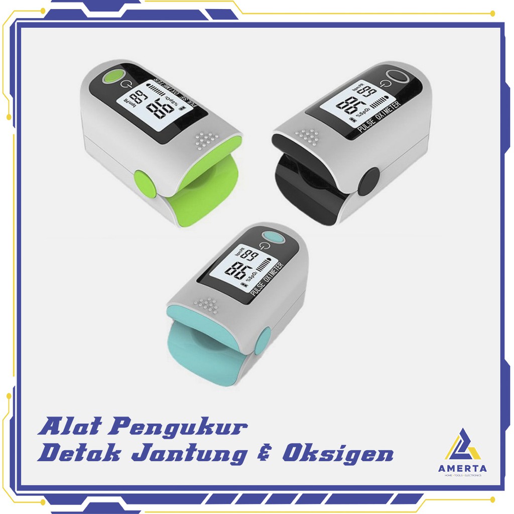 Fingertip Pulse Oximeter Alat Pengukur Detak Jantung Kadar Oksigen ACEHE Black