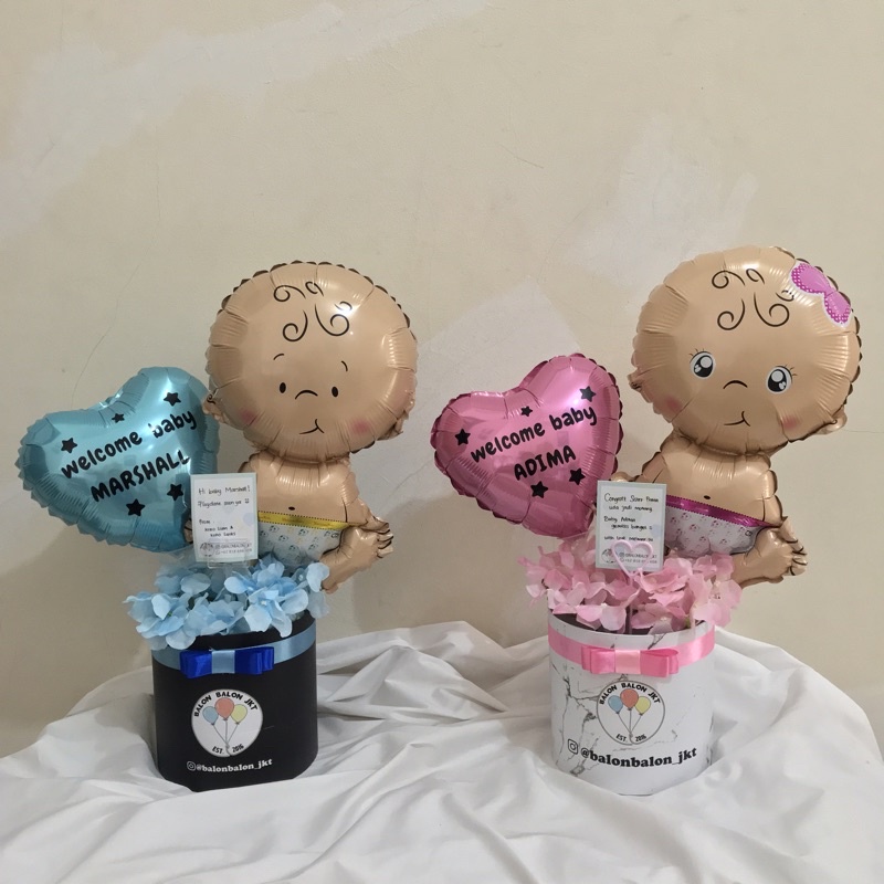 

balonbalonjkt - bloom box baby medium / box bunga bayi / kado bayi
