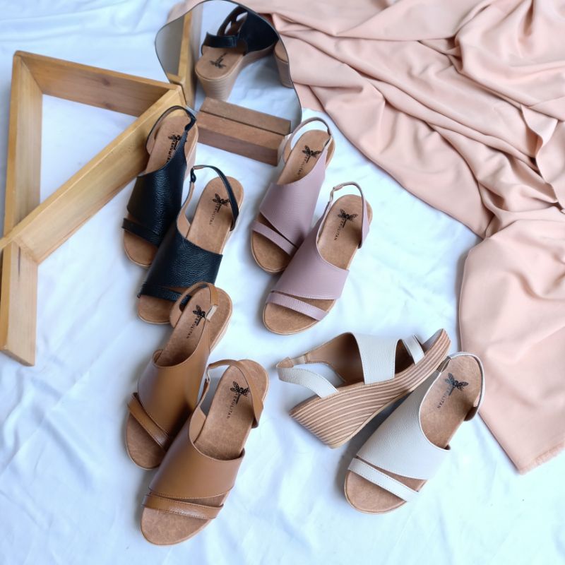 SANDAL KULIT WANITA [kekulitan] sandal wedges,sandal kulit garut,wedges kulit,sanda kulit original
