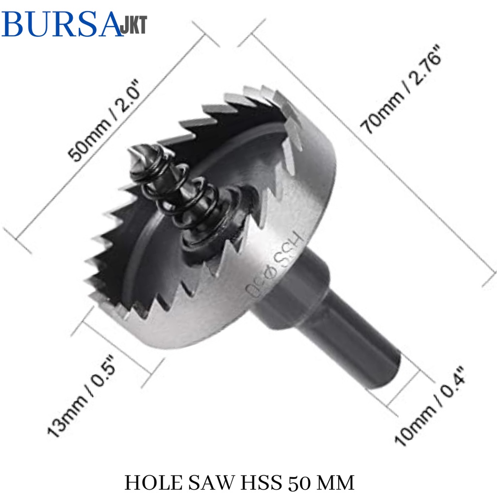 MATA BOR HOLE SAW STAINLESS STEEL PELUBANG BESI PLATE METAL DRILLING LOGAM 50 MM