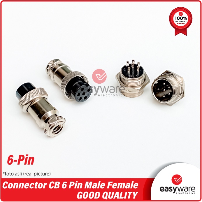 Set Jack Connector CB 6 Pin 6P 6Pin Set Socket CB 6 Pin Male Female