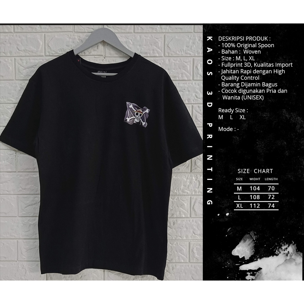 Kaos Pria/Wanita| Kaos Distro Full Printing 3D - One Piece Pattern