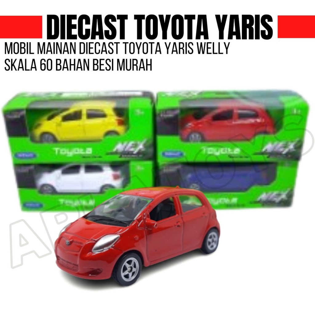 DIECAST TOYOTA YARIS MINIATUR MOBIL WELLY 1:60