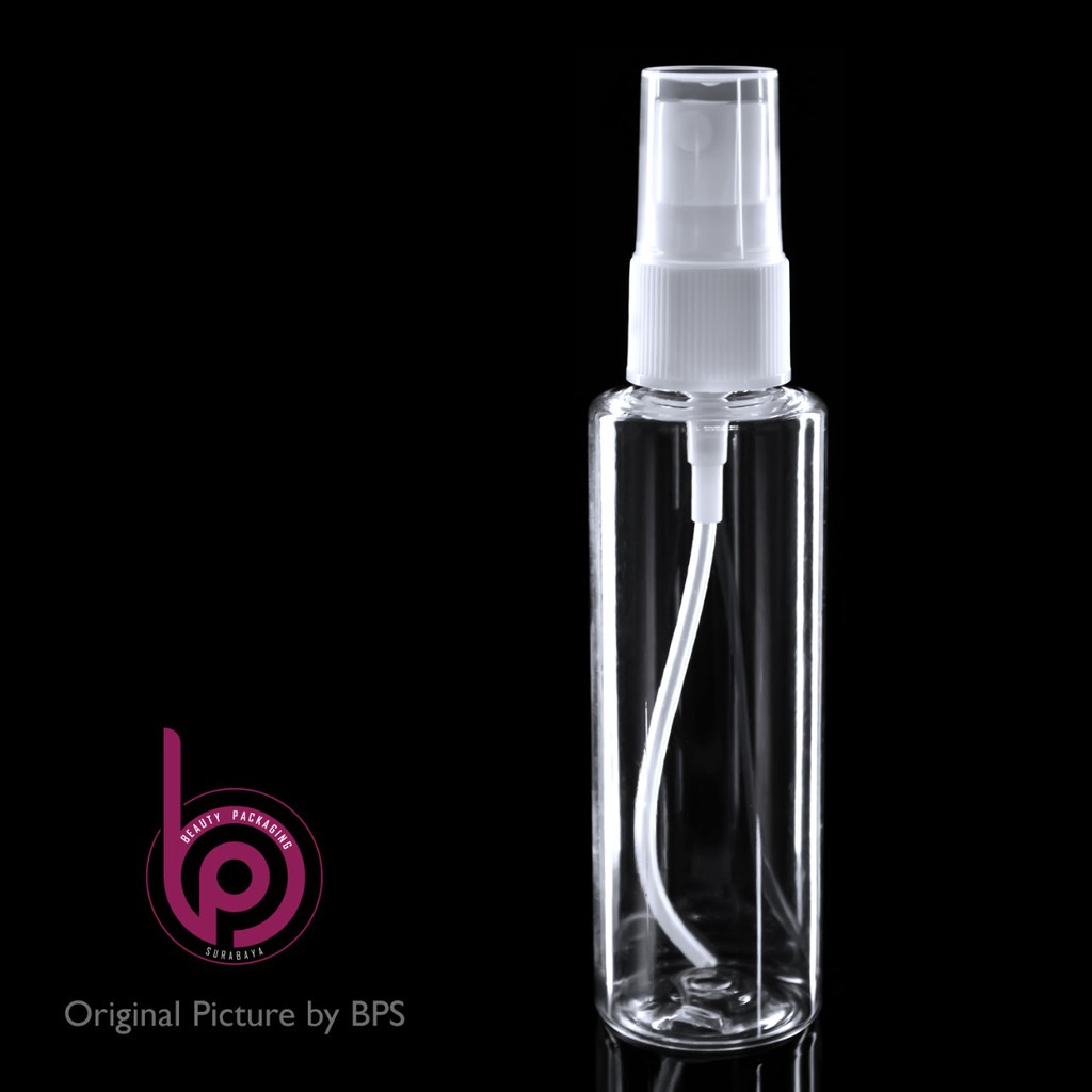 Botol Plastik PET 60ml RF Bening Tutup Spray