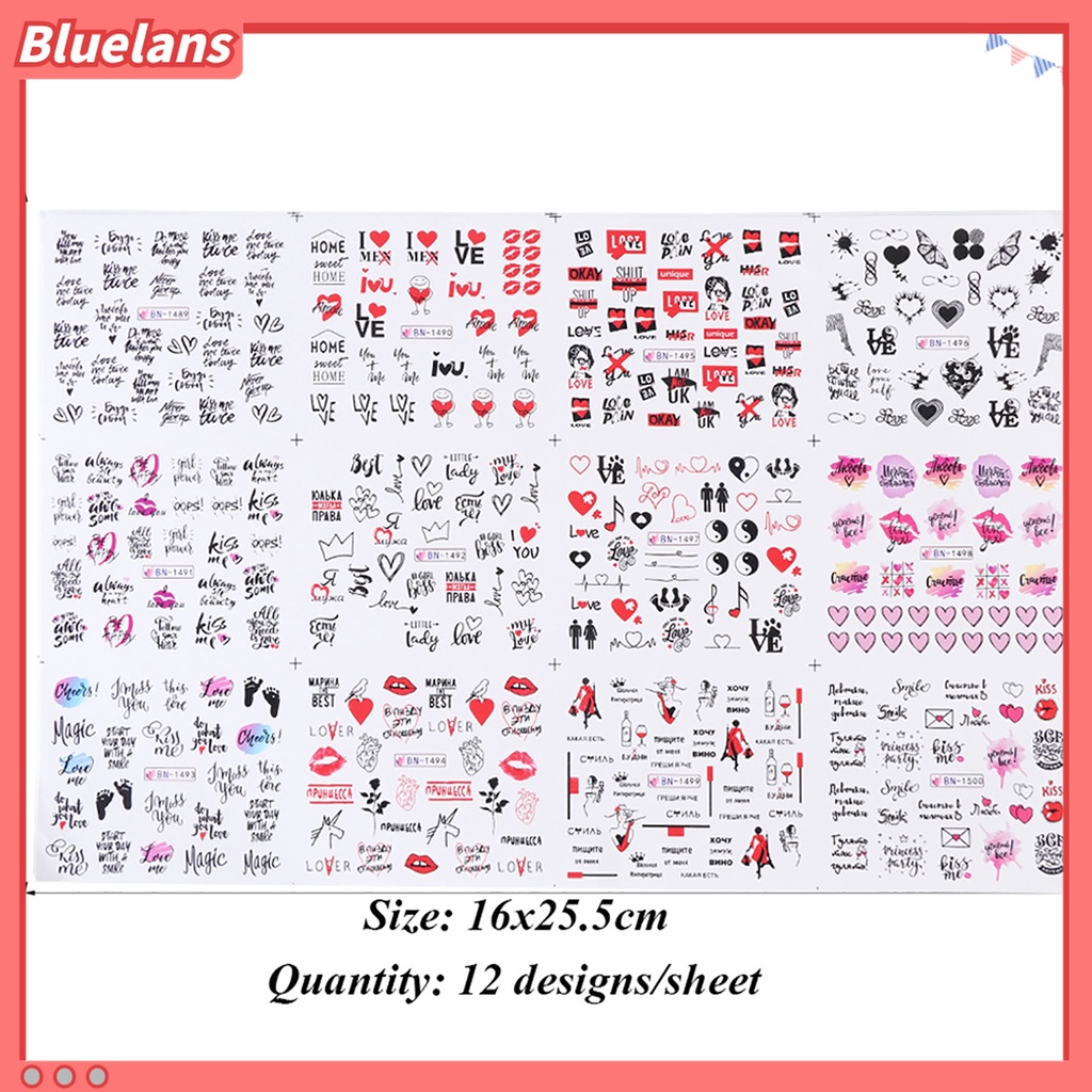 (In Stock) Kacamata Hitam Lensa Warna Warni ♡1 Lembar Stiker Kuku Motif Hati Untuk Salon Kecantikan