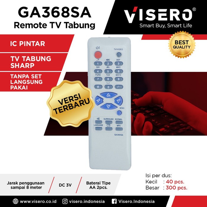 Remot / Remote Multi TV Tabung Sharp / Sharp Putih Visero (GA-368SA)