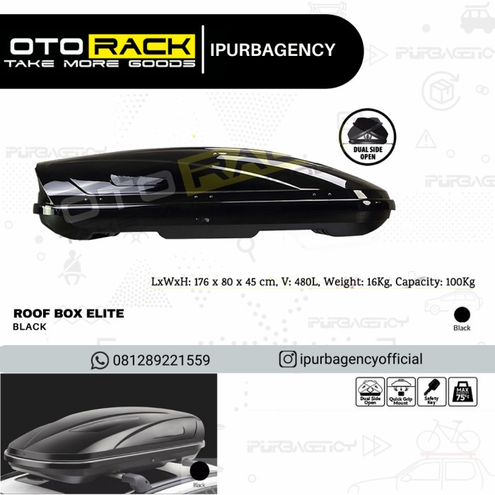 Roof box Otorack Elite - Black glossy