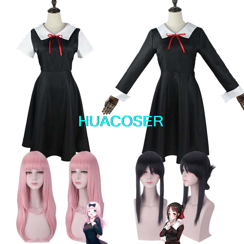❉♤Shinomiya Kaguya Cosplay Kostum Kaguya-sama: Cinta Adalah Perang Fujiwara Chika Wig Anime Wanita G