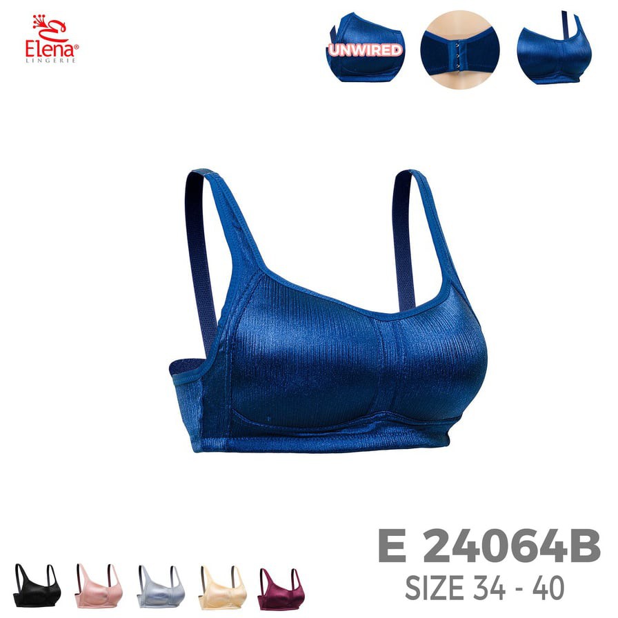BRA|BH ELENA 24064 B ORIGINAL TIDAK BERKAWAT|ELENA UNWIRE BRA ORIGINAL| BAHAN KILAT BUSA TIPIS CUP B