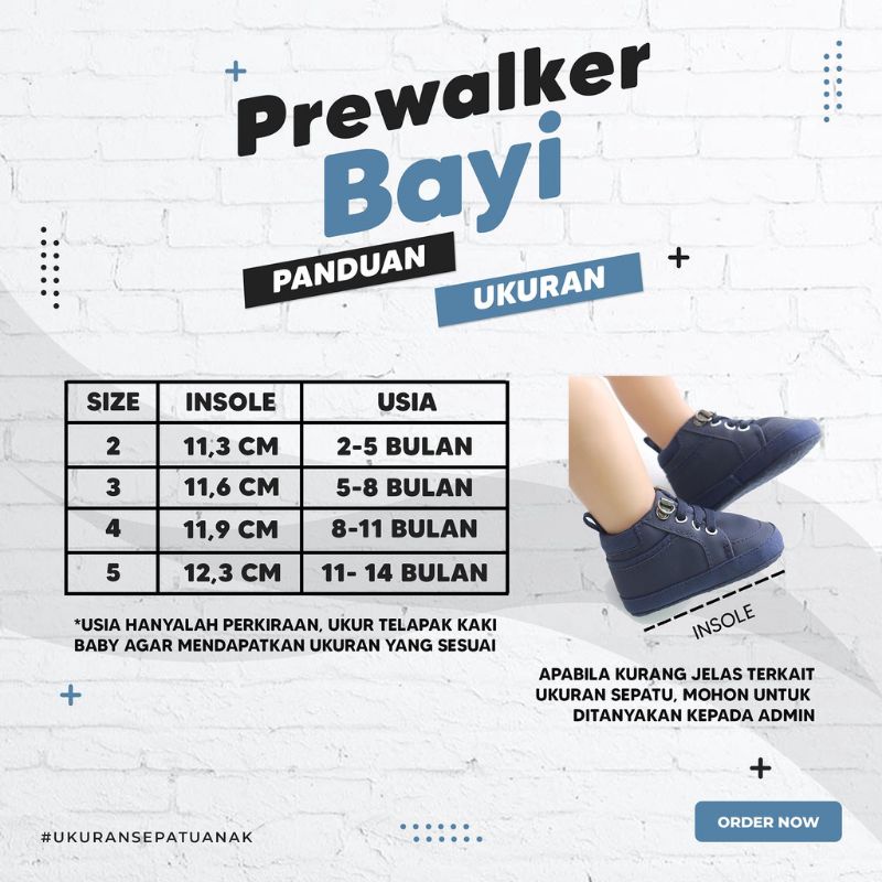 Sepatu Anak Bayi Laki Laki Perempuan Baby Shoes Model Rekat Umur 0 Sampai 12 Bulan