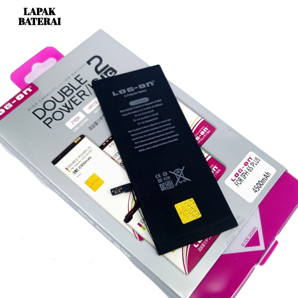 LOG - ON Baterai Ipone 6s Plus Double IC Protection Battery Batre