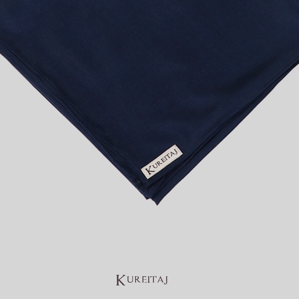 Hijab Voal Premium (Navy) Voal Basic Voal Polos Hijab Segi empat Voal Jahit Tepi Kuraitaj
