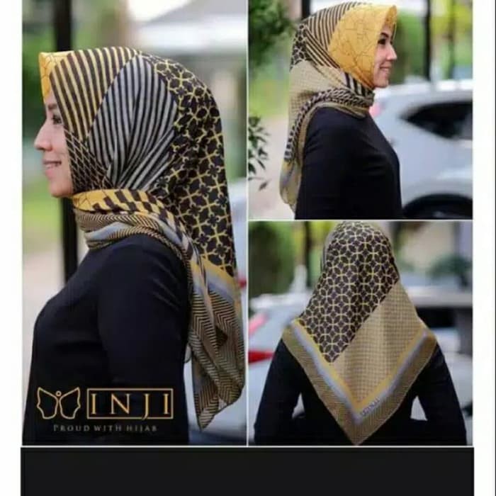 Langsung Order Hijab Kerudung Segi Empat DEENAY KW Pelakor Viral INJI KUNING terbaik
