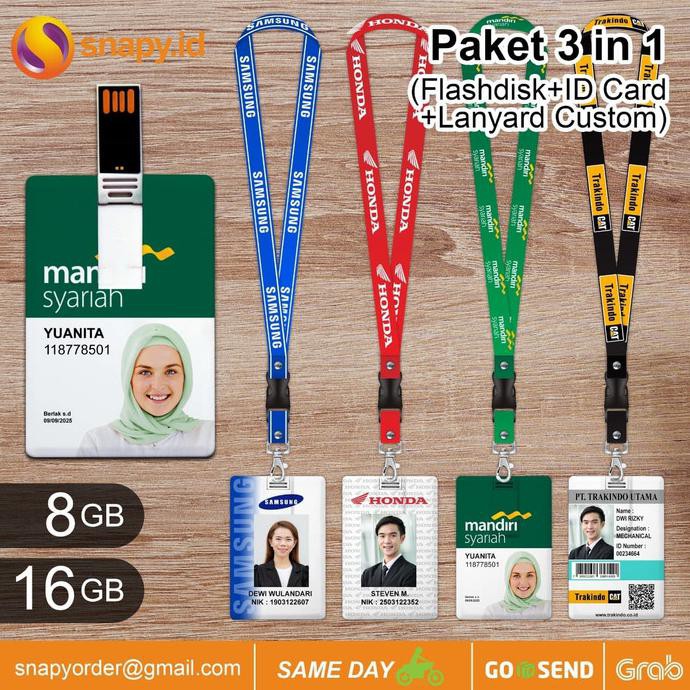 

✨BISA COD✨ FLASHDISK KARTU LANYARD CUSTOM - 8