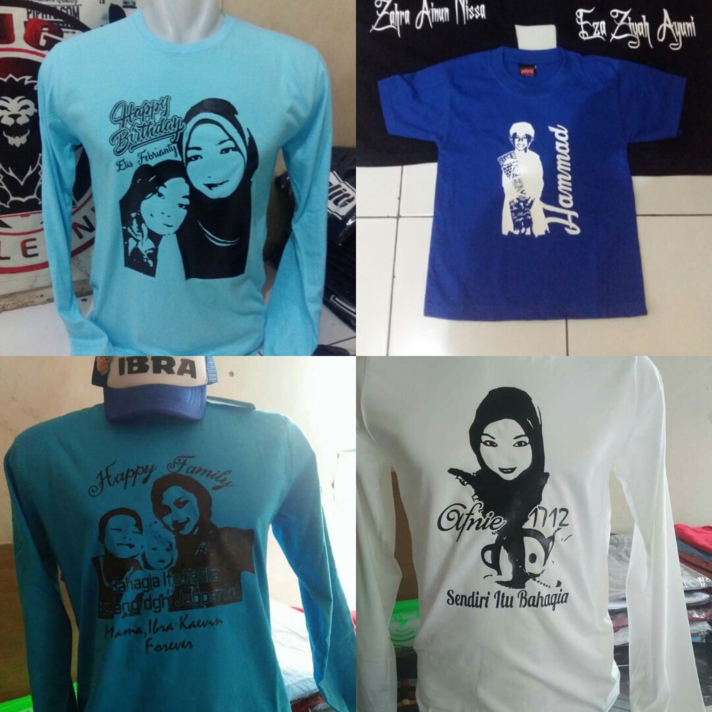 Kaos Custome Foto Sillhoute/Kaos Custome satuan/kaos custome foto satu warna
