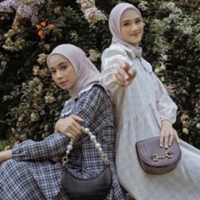 Gingham Big Collar Dress by Haidee Orlin