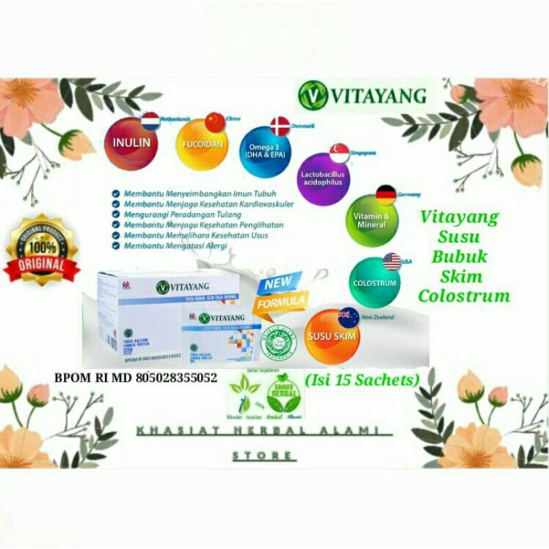 

Vitayang Susu Skim Bubuk Colostrum Imun Tubuh (15 Sachet @15gr)