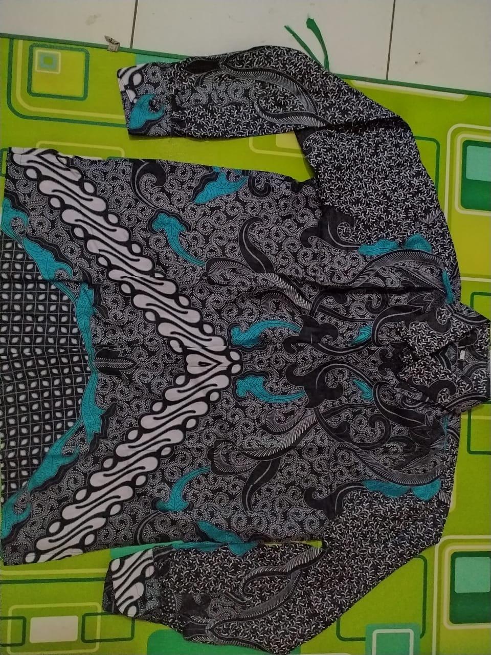 Kemeja Batik Cowok Kemeja Kondangan Batik Panjang Pria Corak Kujang Abu