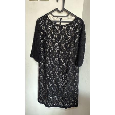 PRELOVED - Dress Brokat Hitam