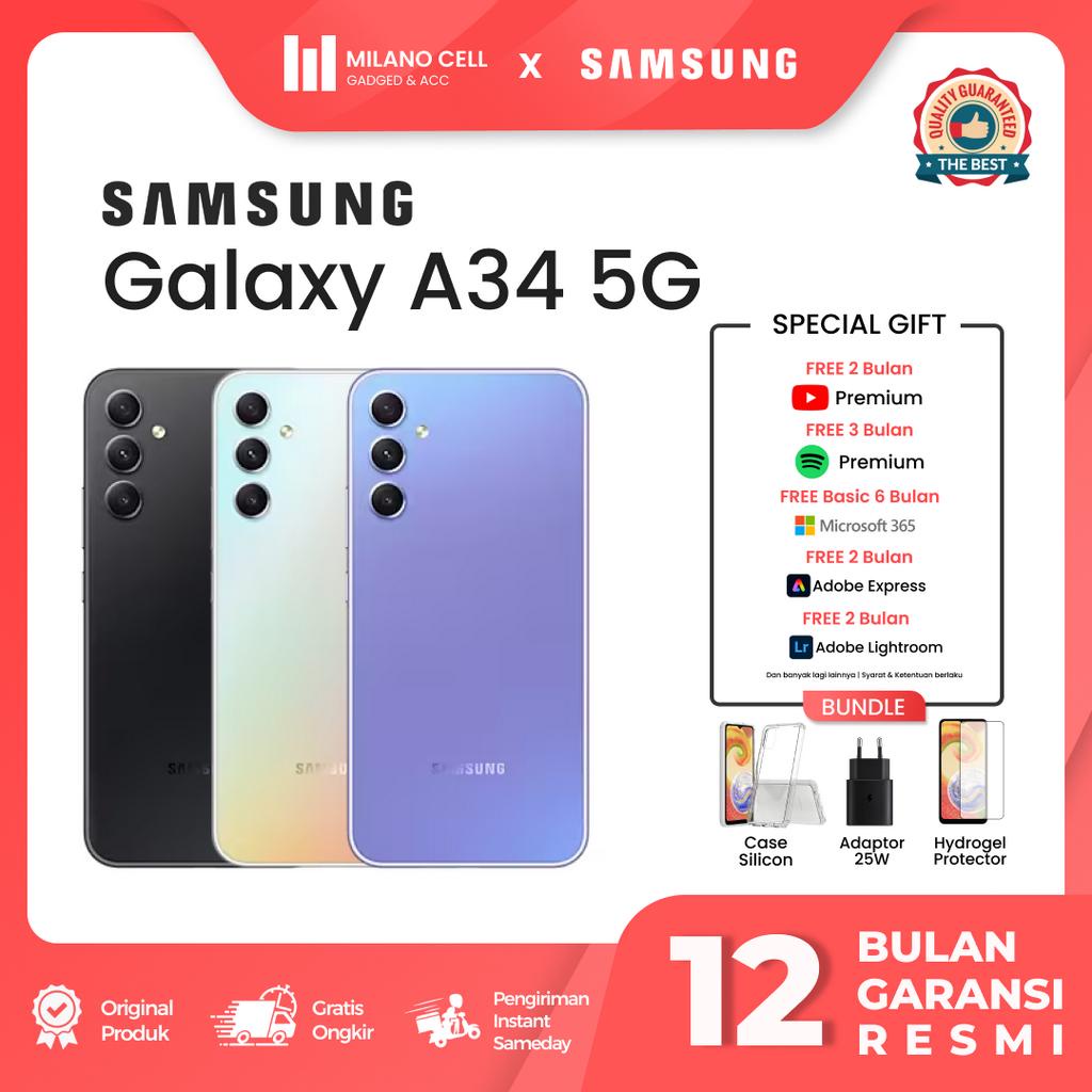 Samsung Galaxy A34 5G 8/128GB &amp; 8/256GB | Android 13, OneUI 5.1 | 5000mAh | Garansi Resmi Indonesia