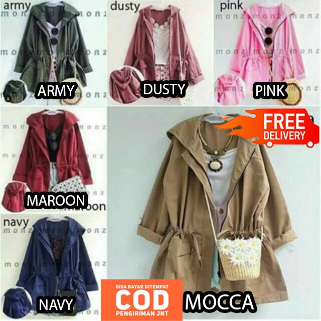 Jaket Parka Hoodie Wanita - Jaket Semi Parka Wanita - Jaket Parka - Jaket Bomber (COD)-1