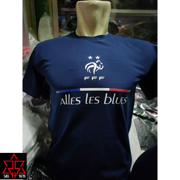 Baju T-shirt Kaos Negara France Perancis Prancis / kaos Alles Les Blues / kaos Euro / kaos bola