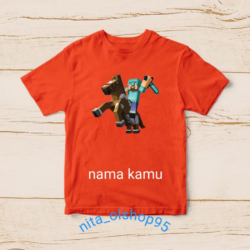 baju minicraft baju anak karakter kaos anak