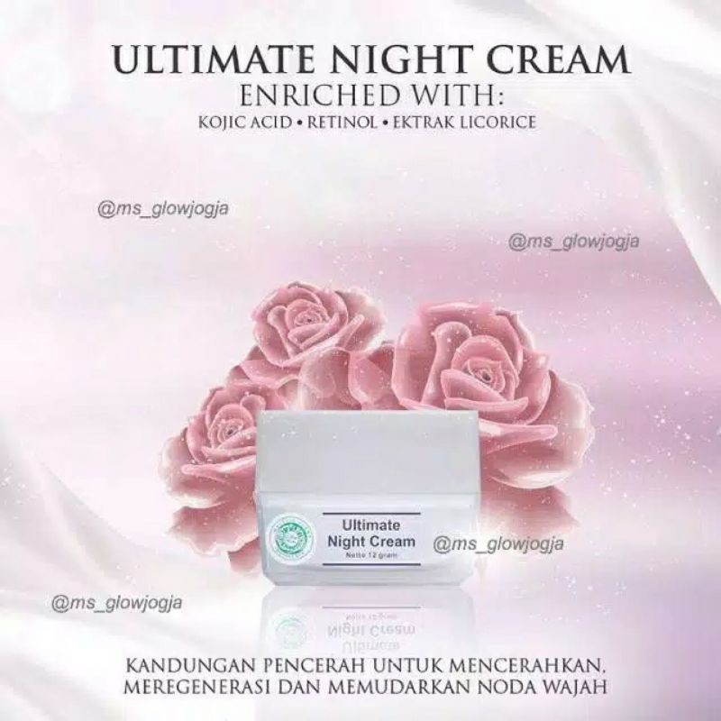 MS Glow Ultimate Night Cream - Krim Flek Wajah Malam Hari -