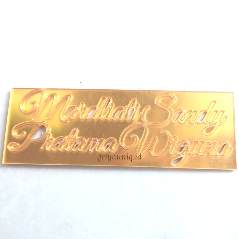 Cutting nama akrilik dekorasi mahar