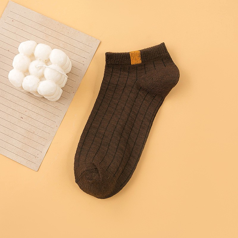 AliMaMa - KAOS KAKI LIST - Kaus Kaki Wanita Pria Unisex Mata Kaki Ankle Sock Socks Murah Medan-COKLAT