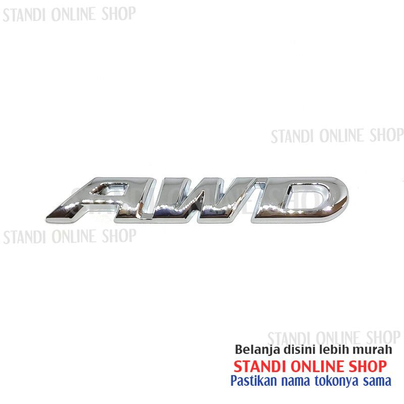 Emblem Belakang Mobil AWD Honda HRV HR-V CRV Aluminium Chrome Logo 3D