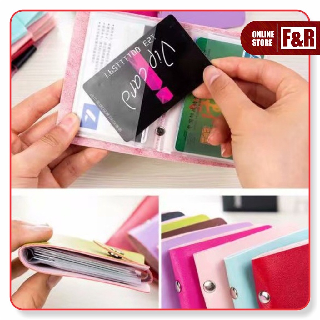 Dompet Kartu ATM Dompet Kartu Wanita Pria Dompet Kartu Kulit Import Isi 24 Card Holder Organizer