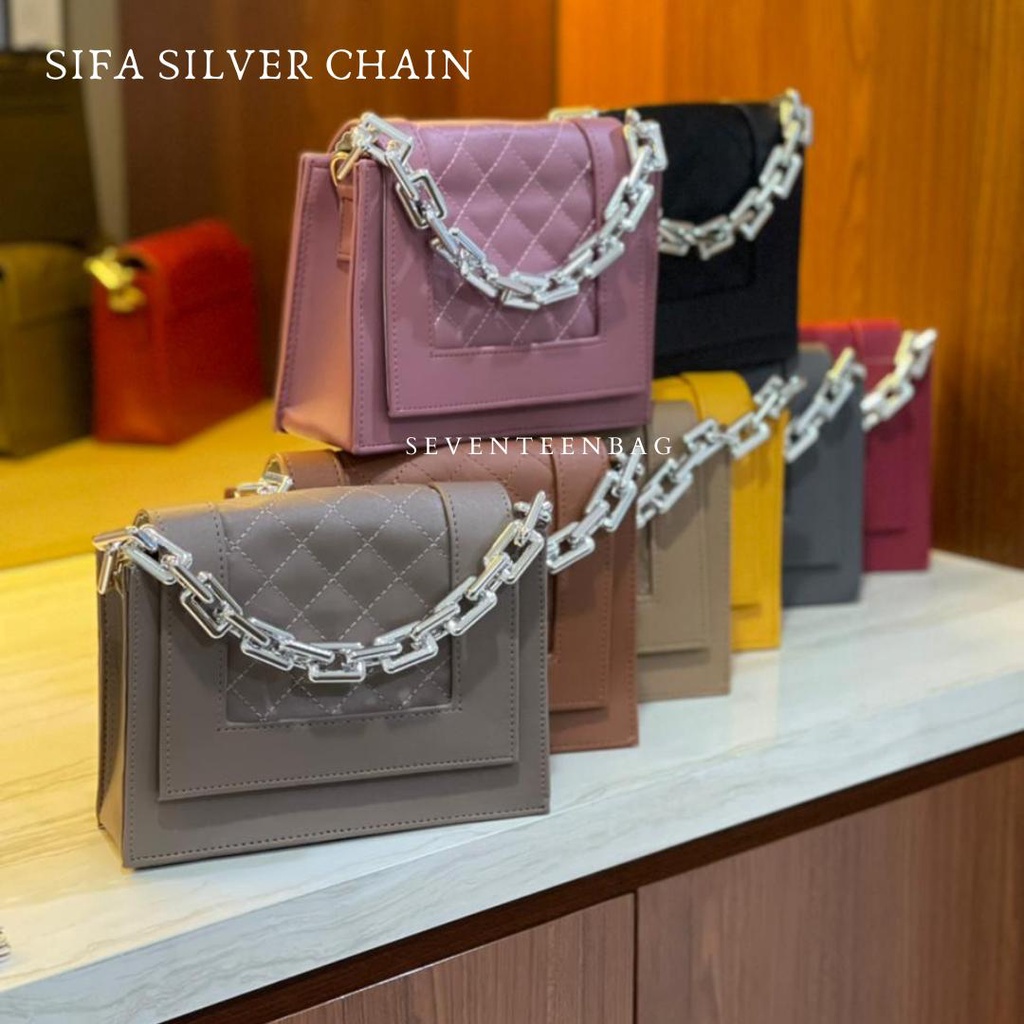 ARCELL - SIFA SILVER CHAIN l TAS WANITA MURAH