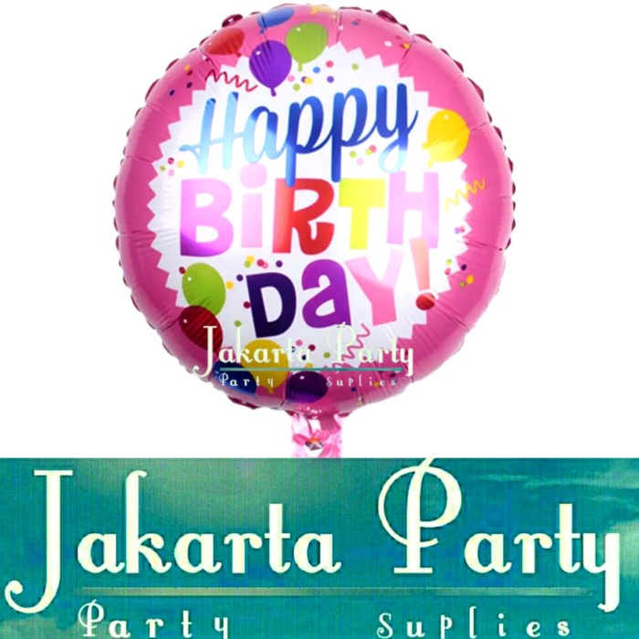 Balon Bulat HBD #7 / Balon Foil Happy Birthday / Balon Motif HBD