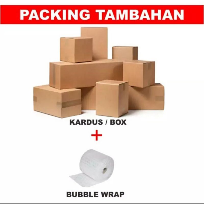 

packing kardus + bubble wrap