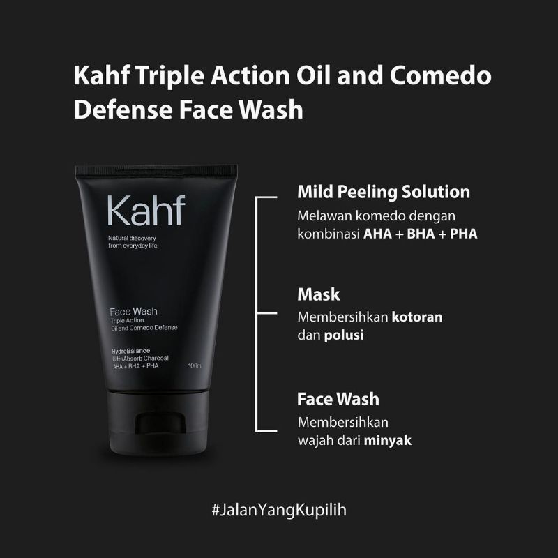 KAHF Triple Action Oil &amp; Comedo Defense Face Wash 100ml