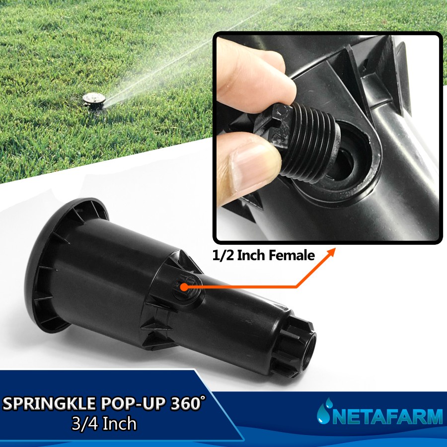 Sprinkler Pop-Up Auto Rotating 360° 1/2&quot; 3/4&quot; SD1501 - 1 Pcs