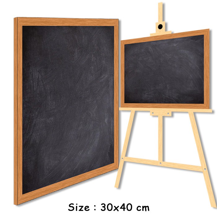 

Papan Tulis Hitam + Stand 30x40 cm Black Board + Stand 40x30 cm by Rafalio